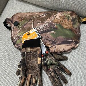 CAMO HUNTING GLOVES & BUN WARMER LARGE